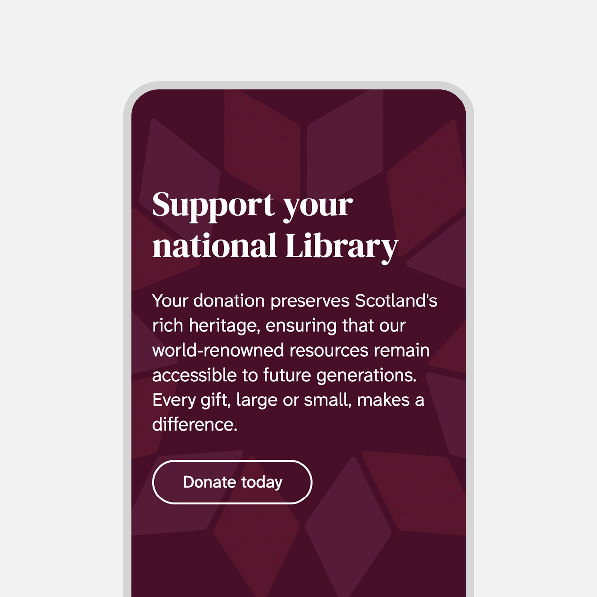 A closeup mobile screenshot from the National Library of Scotland website interface