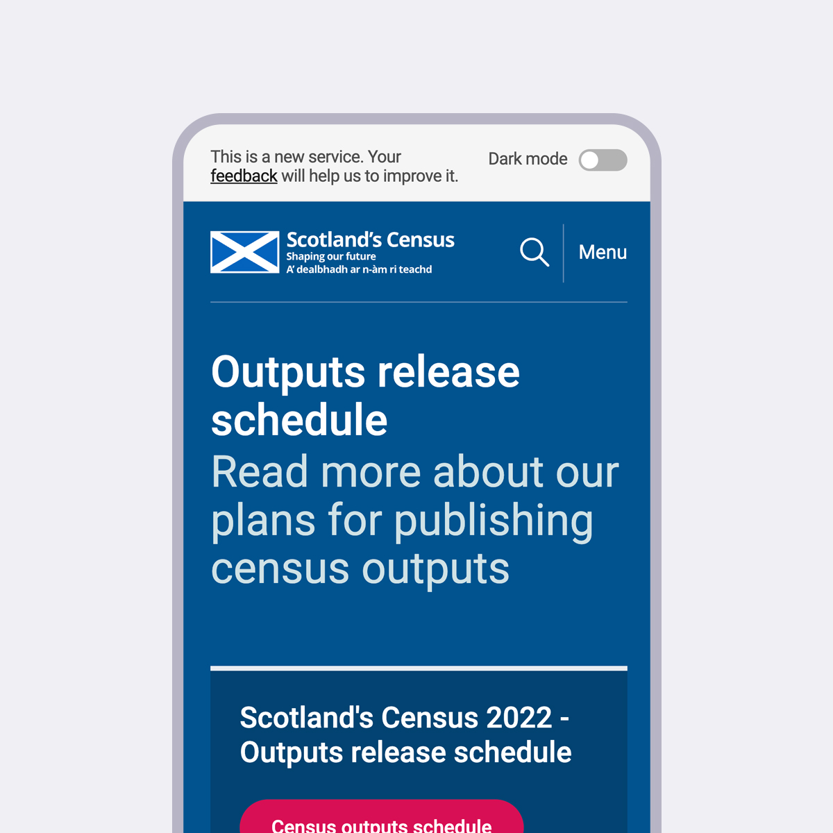 Scotland's Census website page in light mode