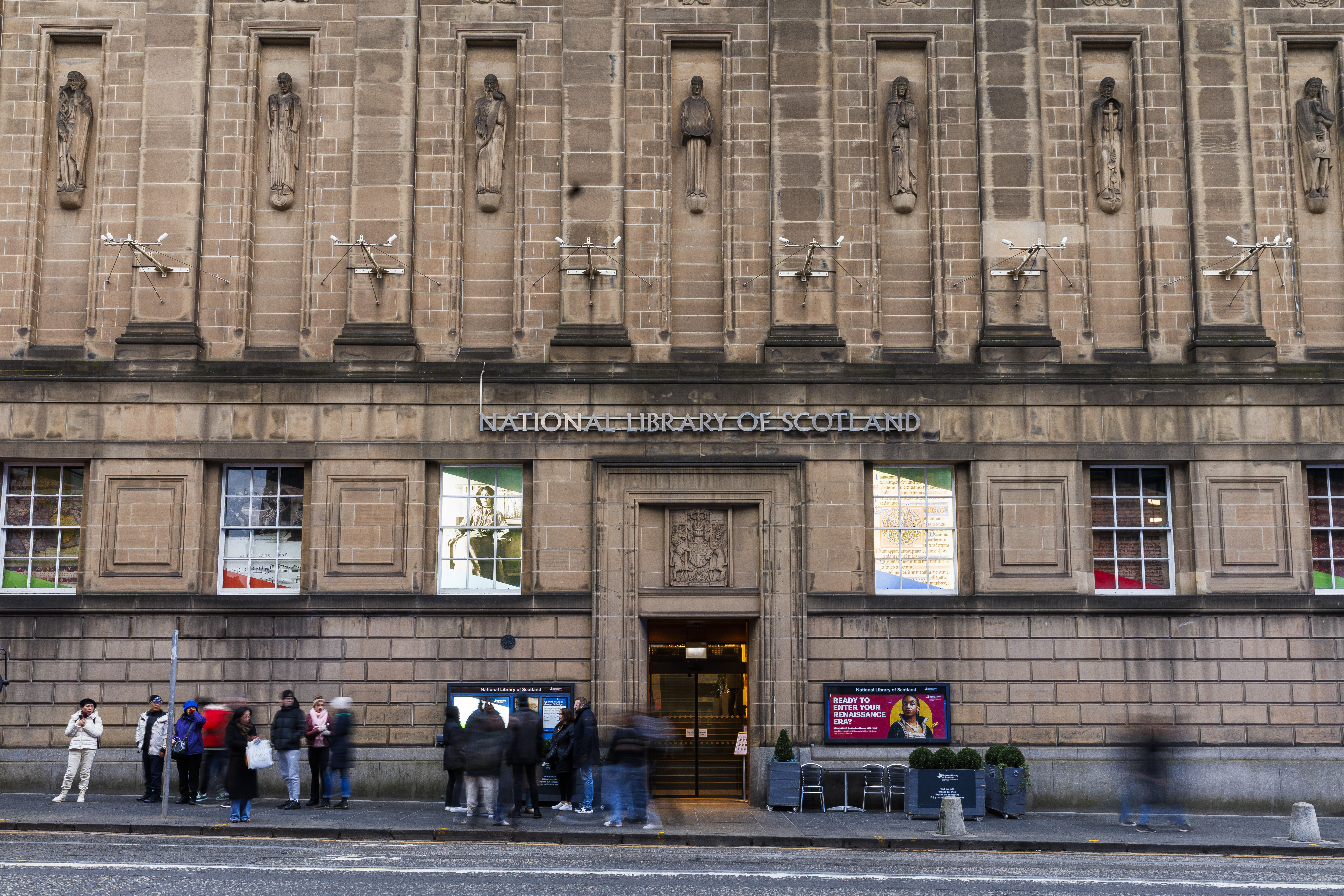 An exterior shot of the National Library of Scotland on George IV Bridge
