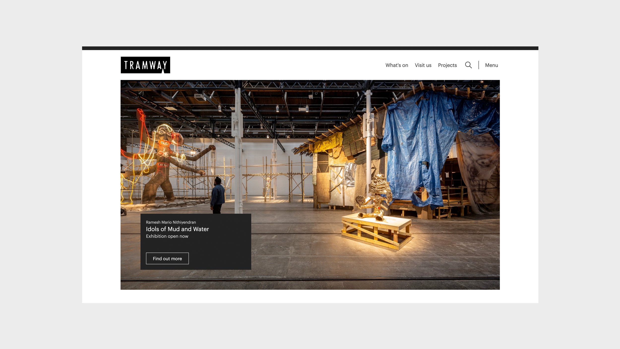 A screenshot of the Tramway website homepage