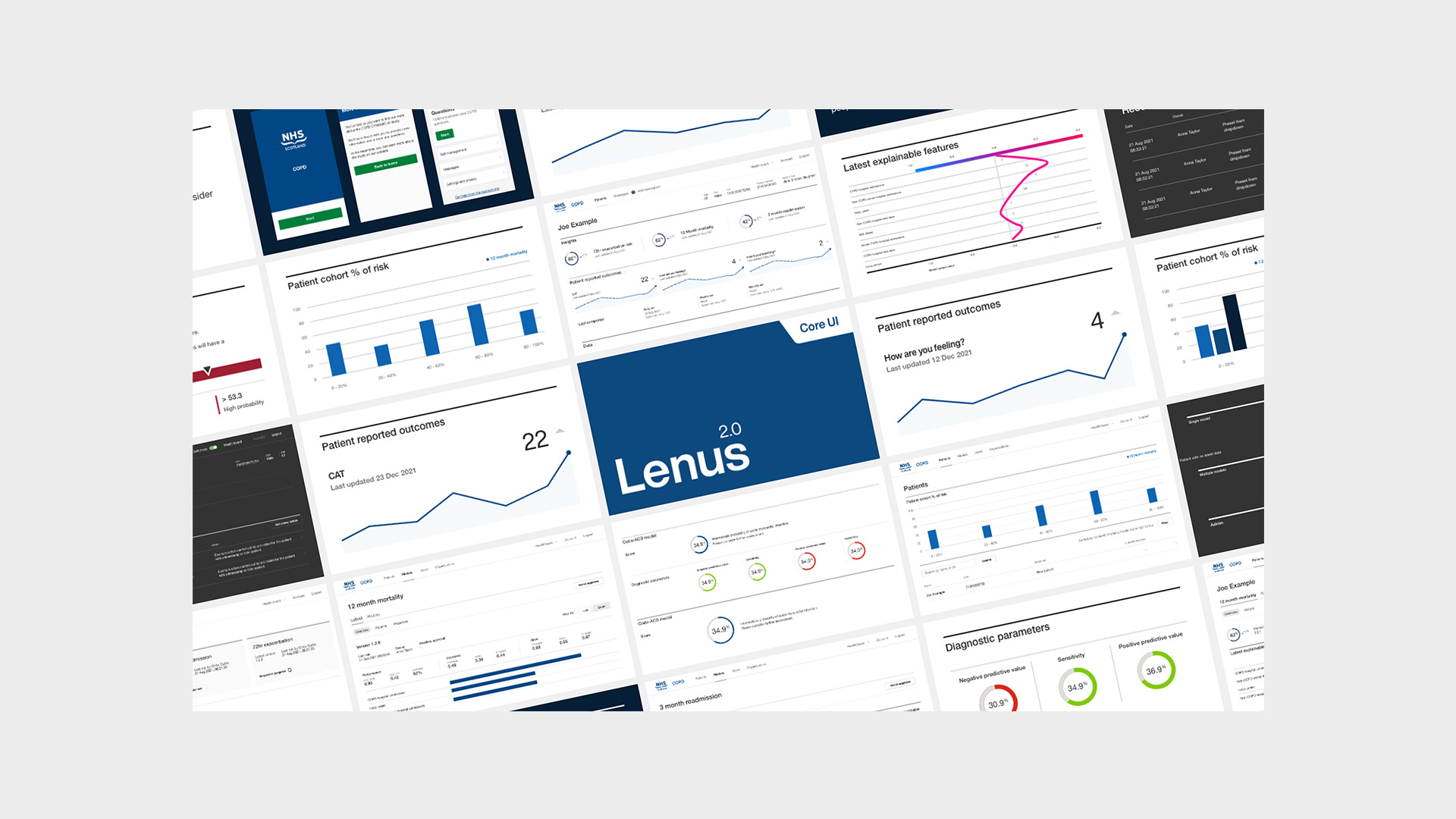 Montage of Lenus Health design system components
