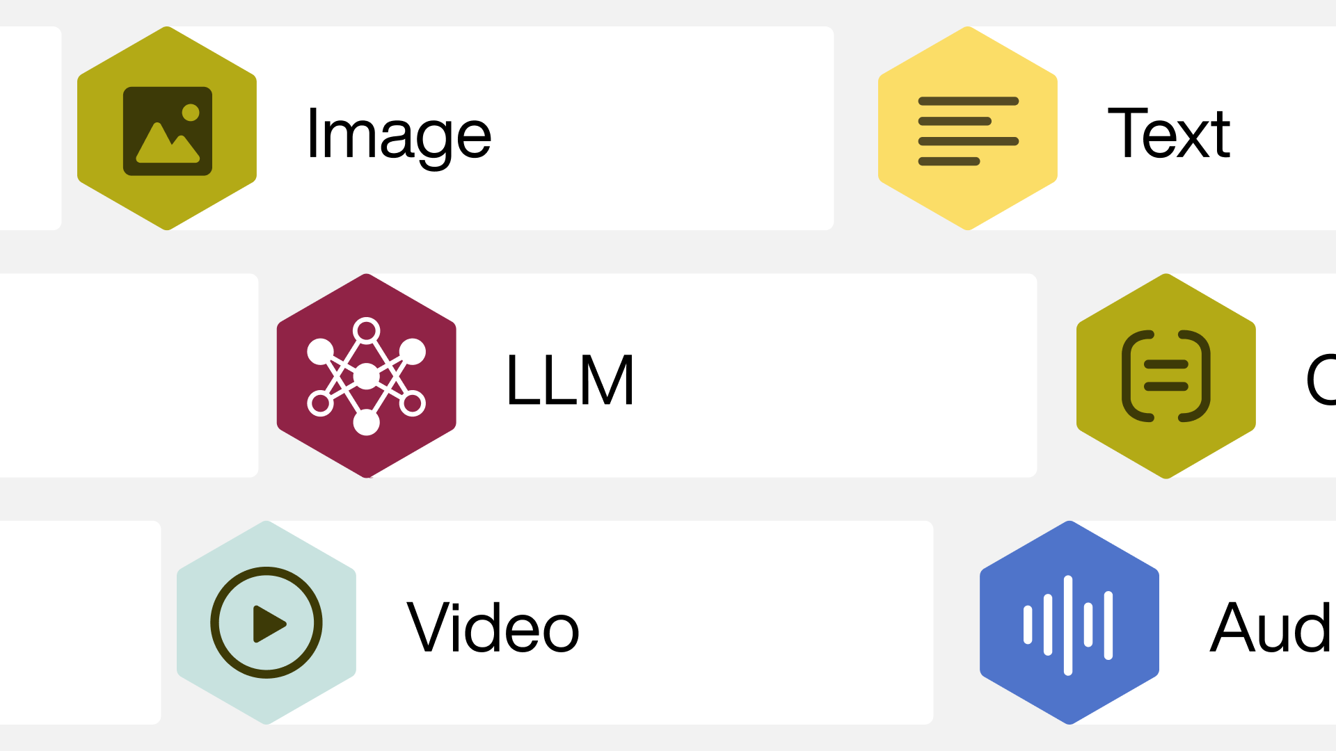 Abstract diagram of coloured coded types of AI Agentic agent icons