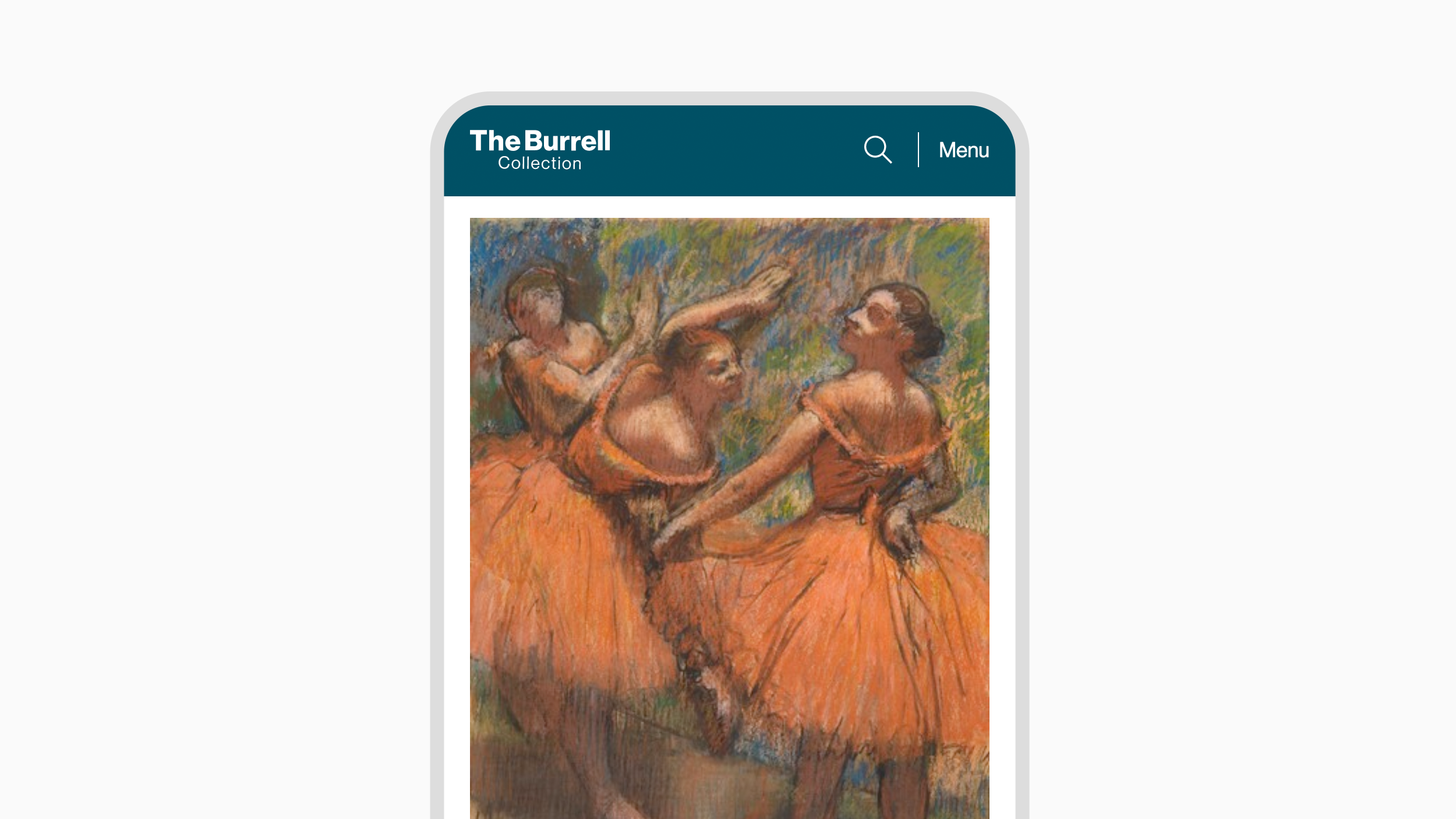 The Burrell Collection website on a smart phone, showing a collection item page 