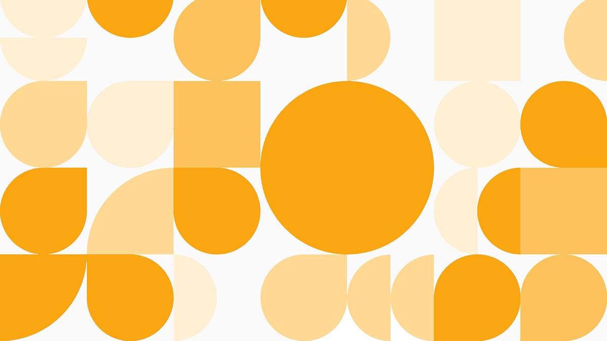 Coloured shapes in a random pattern