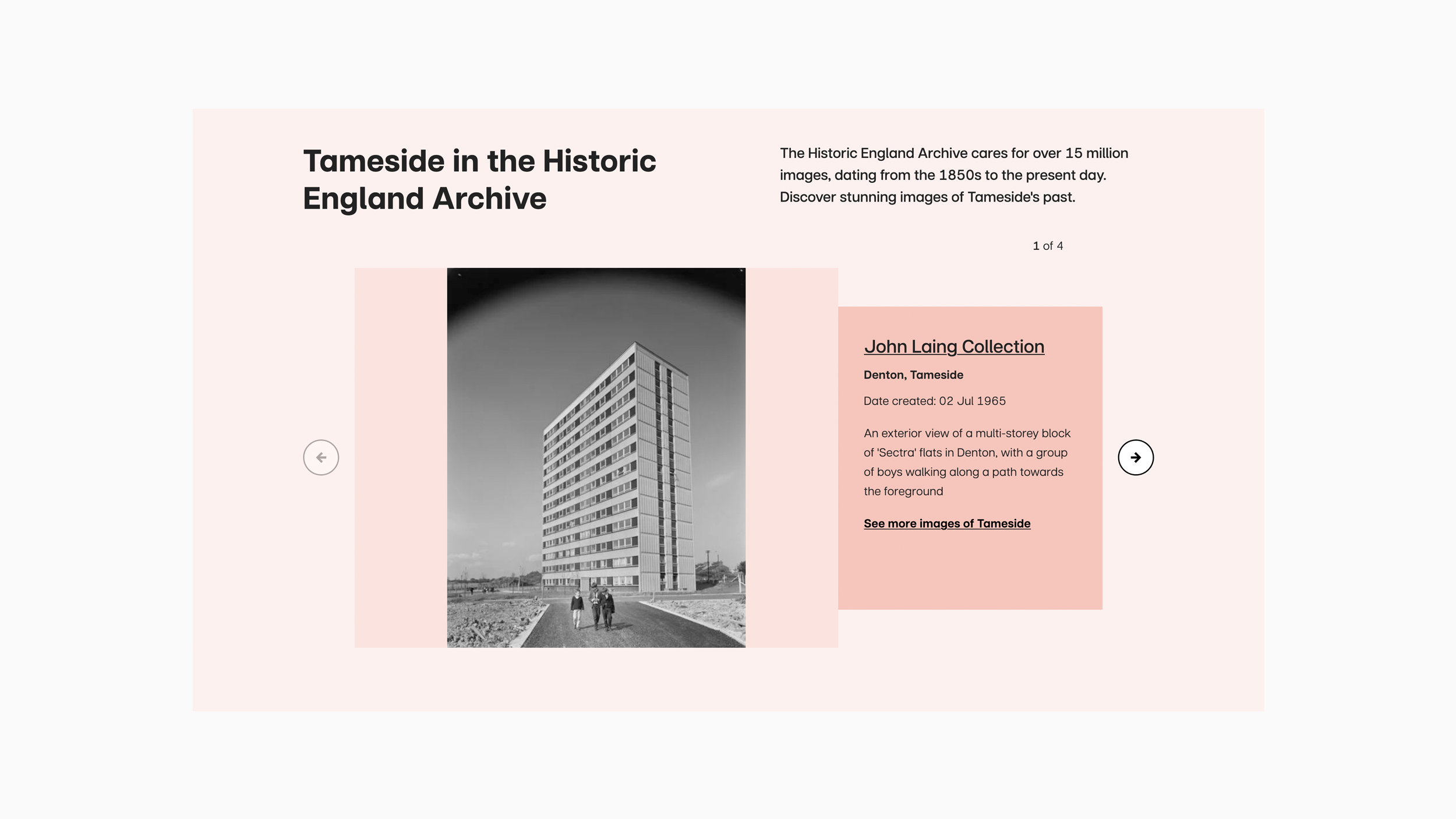 A screenshot from Historic England Local Heritage Hub user interface